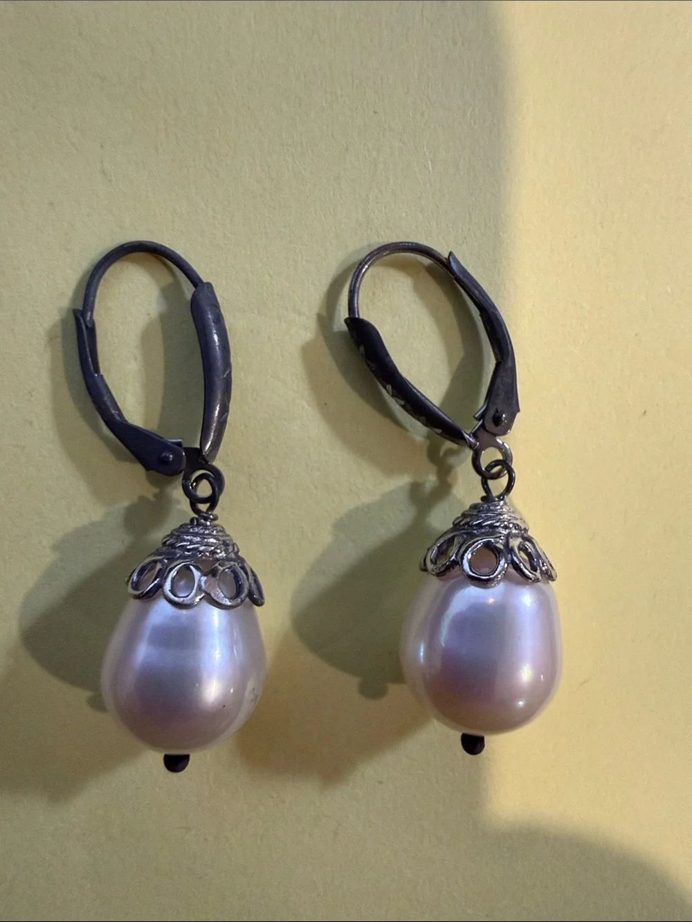Ross-Simons Silver-Top White Pearl Drop Earrings